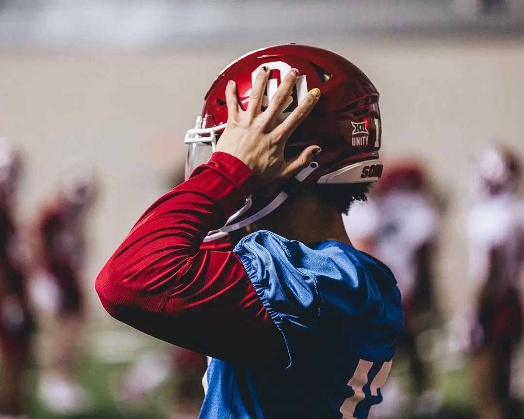 Nail paint seen on Caleb Williams hand as he shares an important mental health awareness message through that.