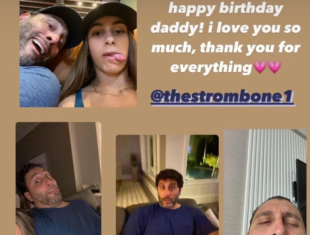 Gabrielle wished her father on his birthday through an instagram story