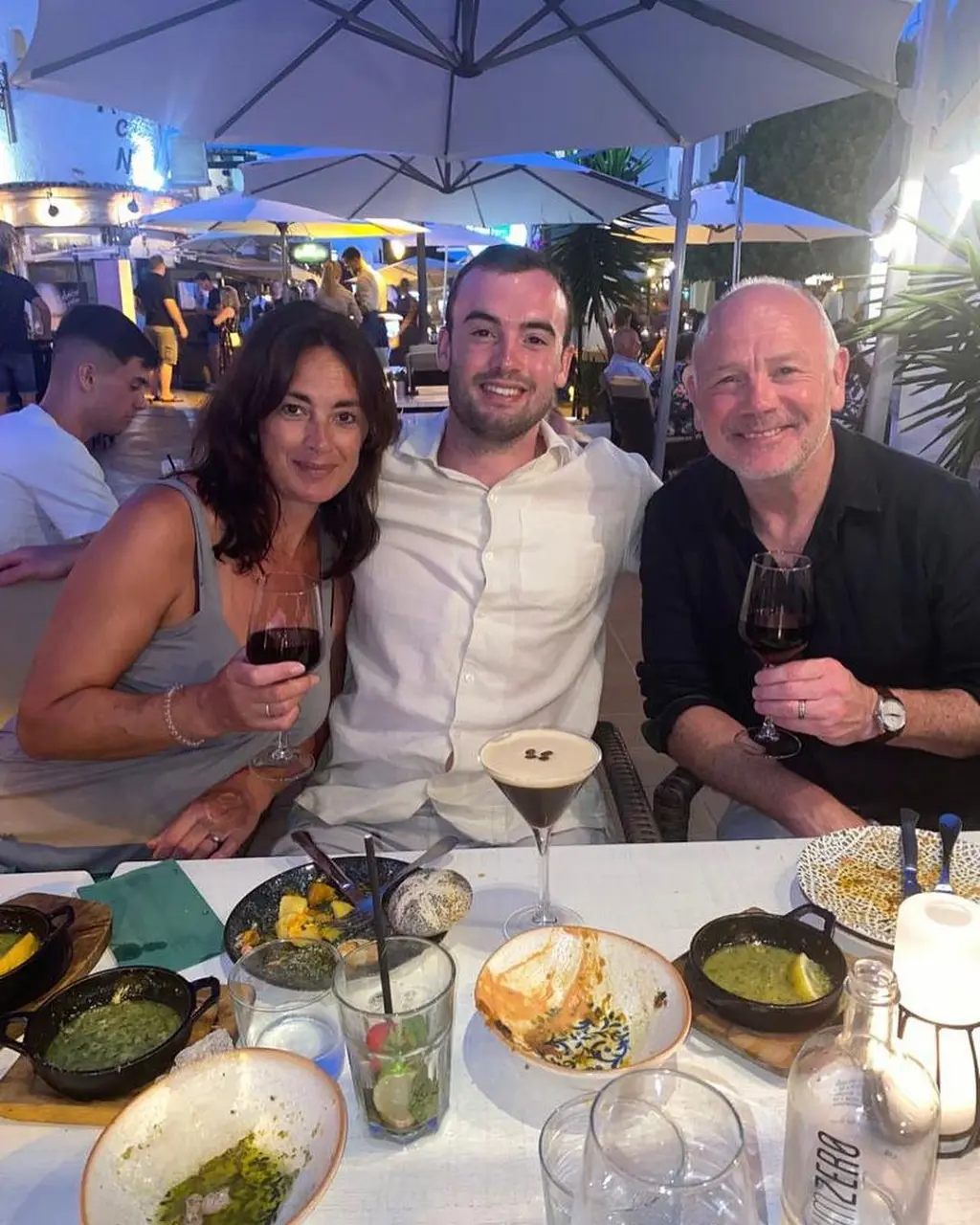 Cai with his parents at Cala d’Or.