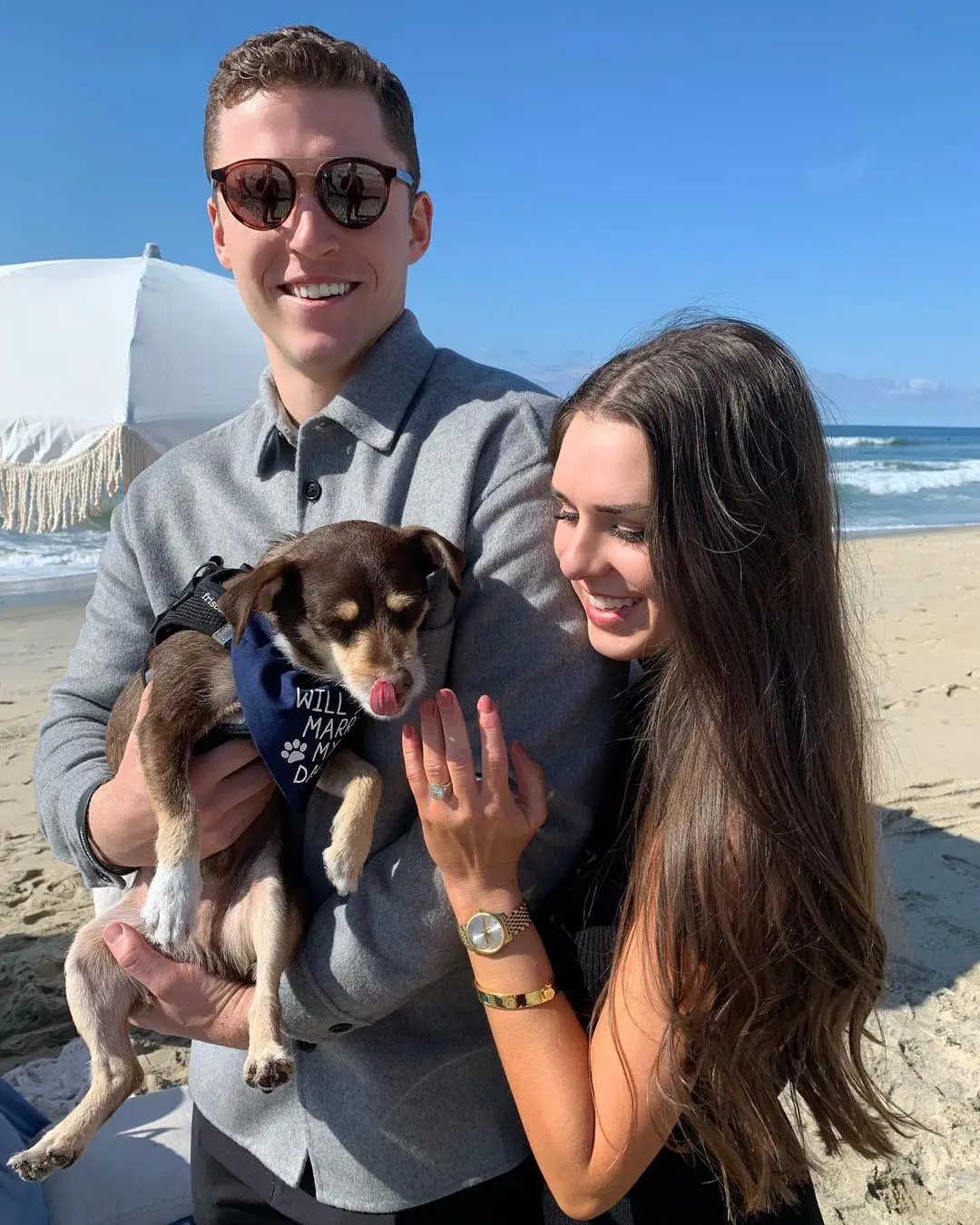 Rypien and Buck on their engagement day.