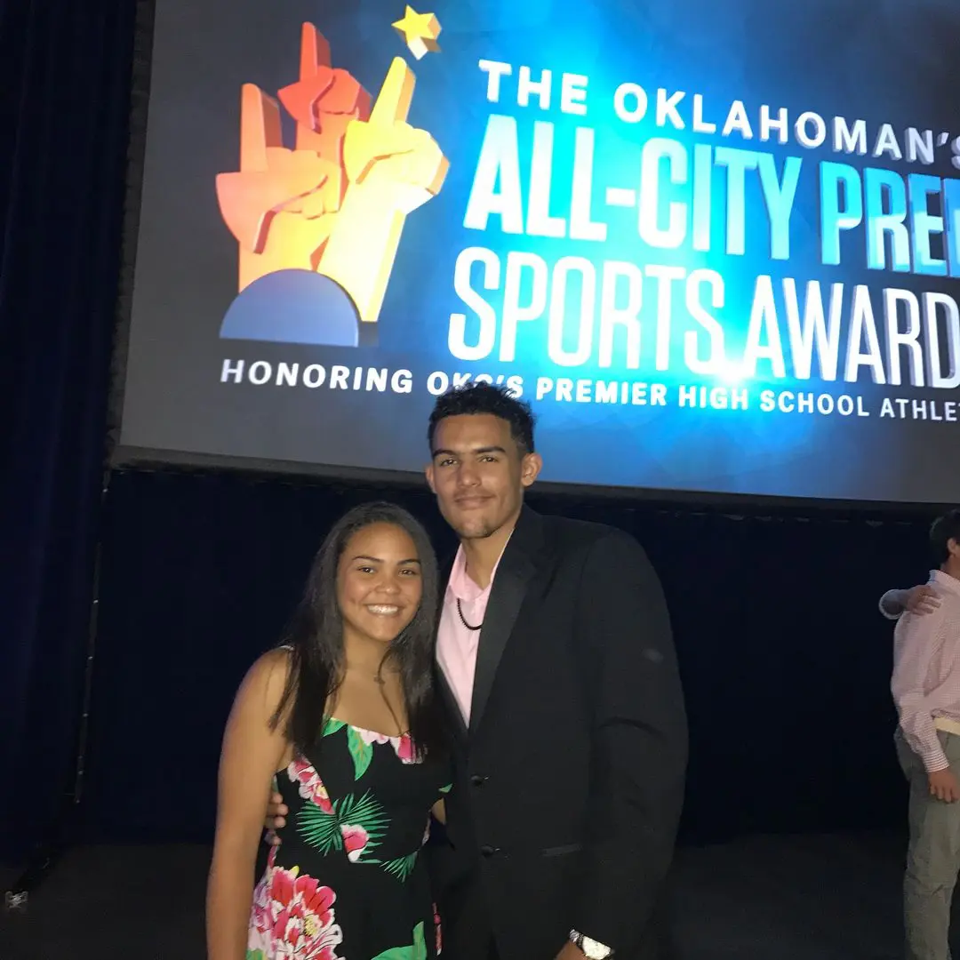 Camryn Young with her brother at the sport award event in 2017.