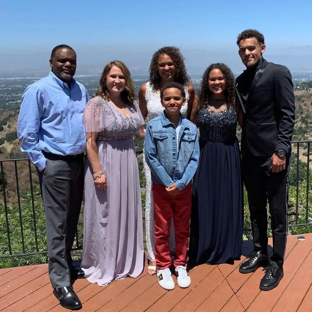 Family picture of NBA player Trae Young