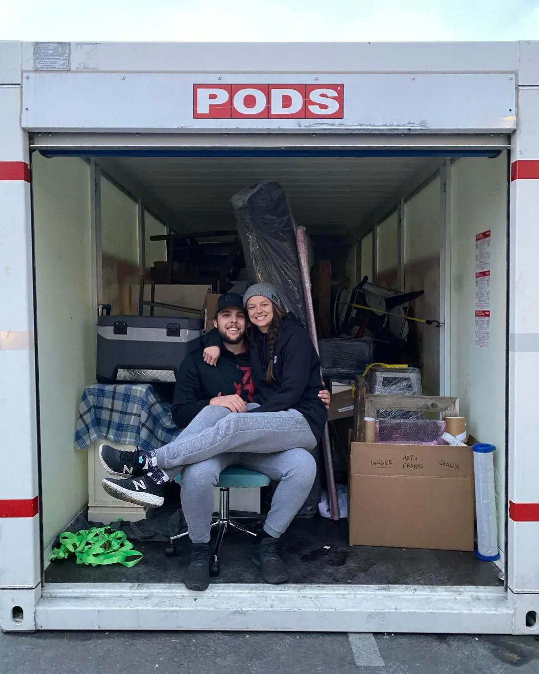 Ashley and Jeff pack their belongings from Utah to move to Virginia. 