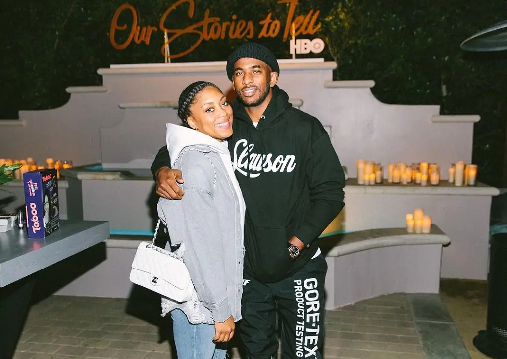 Chris Paul and wife Jada Crawley at HBO Our Stories To Tell event in 2019.