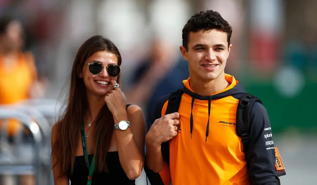 Lando Norris sharing smiles with girlfriend, Luisinha Oliveira.