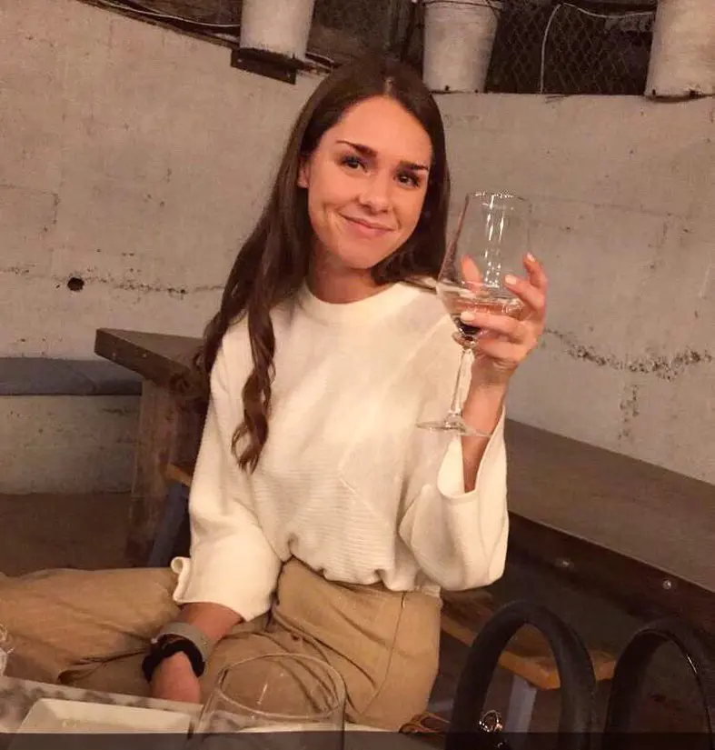 Laura during a wine tasting in Carruth Cellars Wine Garden