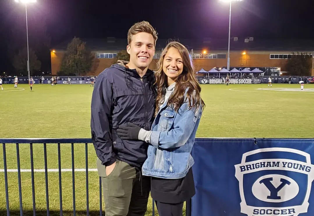 Ashley and Jeff attended a BYU match in South Field, BYU.