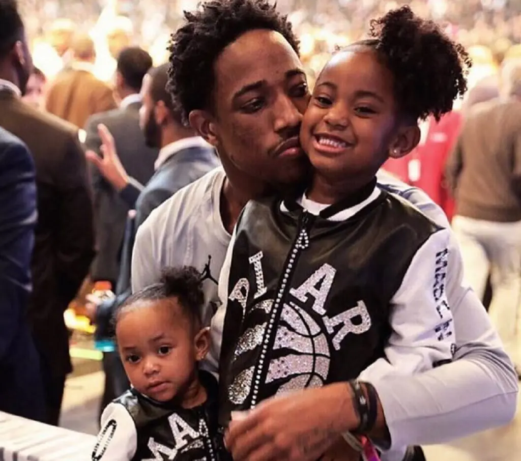 Demar Derozan and his two beautiful children Diar And Mari DeRozan