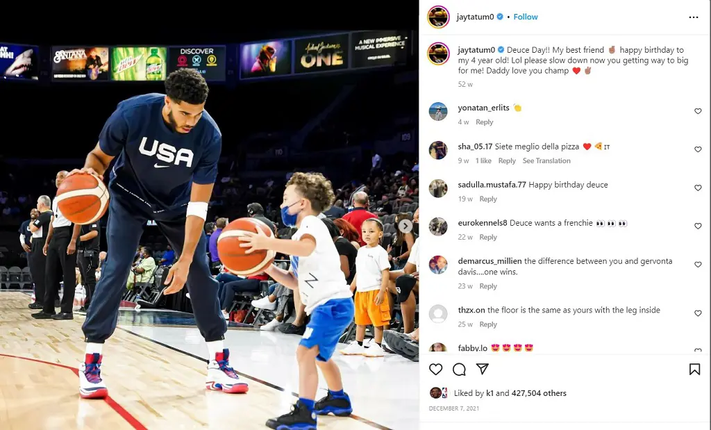 Jayson Christopher Tatum Jr is close to all of dad's teammates and visits Celtics locker room.