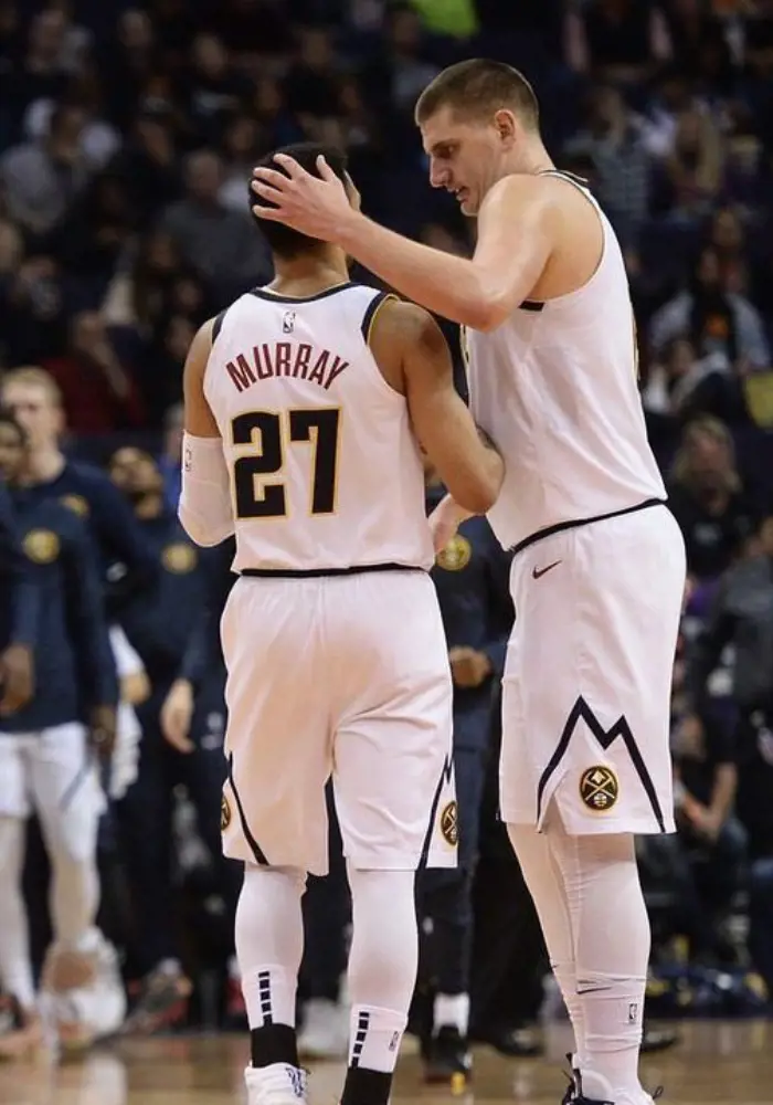 Nikola and Jamal during the game on July 29, 2019.