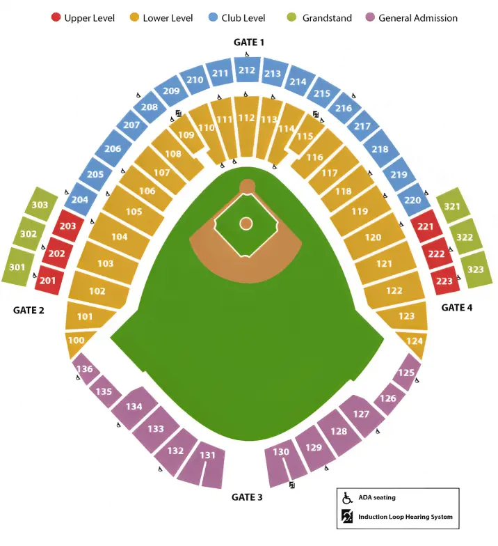 Seating Layout of the Omaha field for the 2023 College World Series.