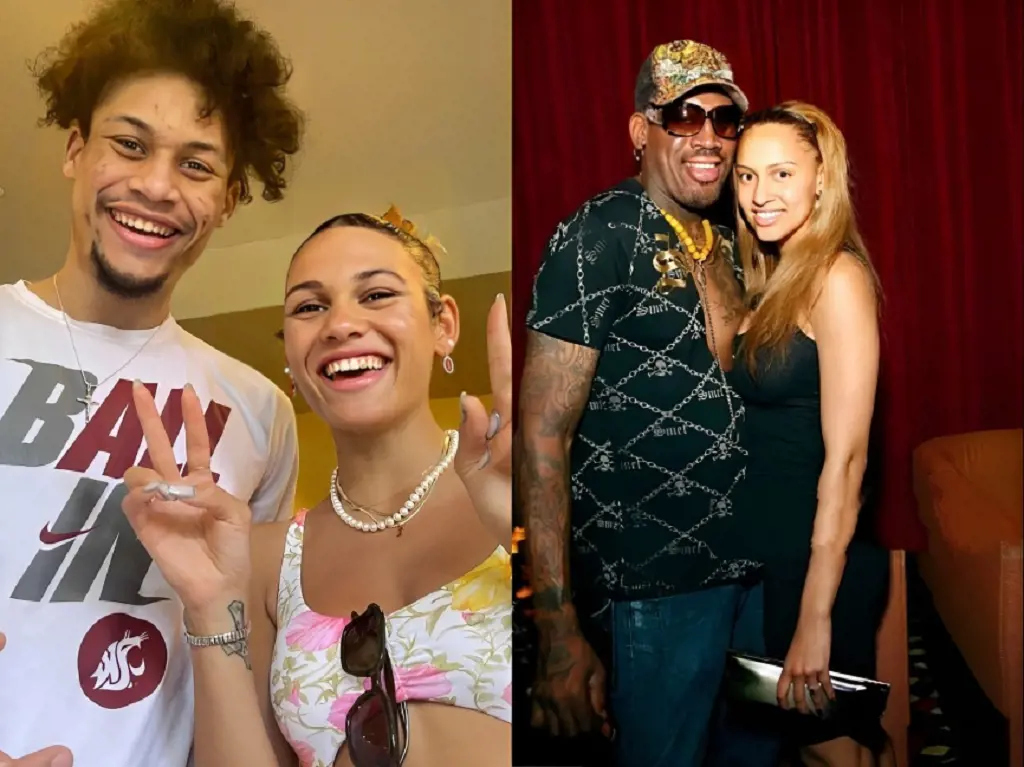 Trinity and Rodman Jr (right), Dennis and Alexis(left) celebrated at Hawaiian Tropic Zone's 'Torrid' Nightclub inside the Planet Hollywood Resort & Casino in 2008. 