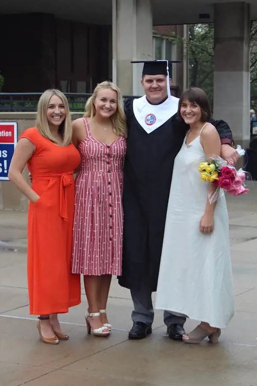 From left, Shannon Kelly, and Alison attending Michael's graduation program in 2018. 