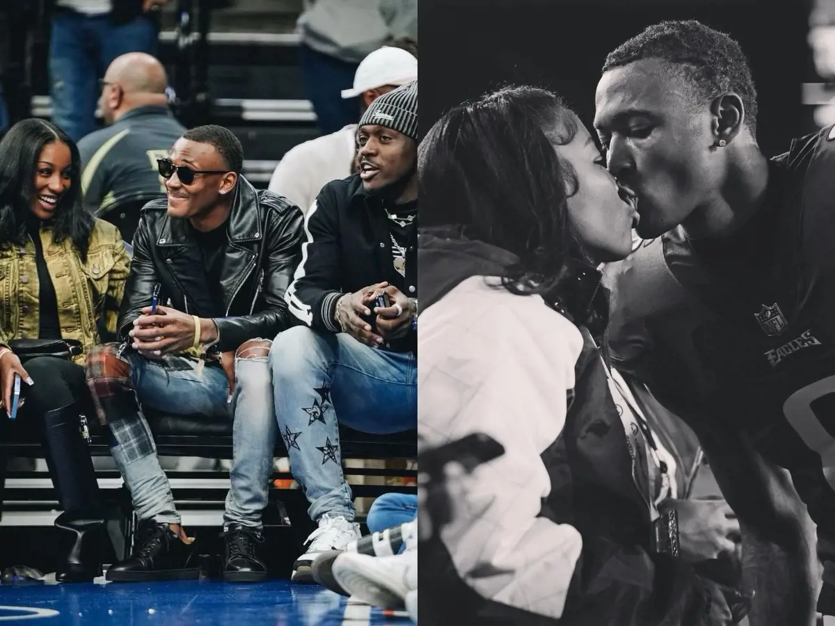 (Right) Smith kissing Mariah on the sideline in January 2023