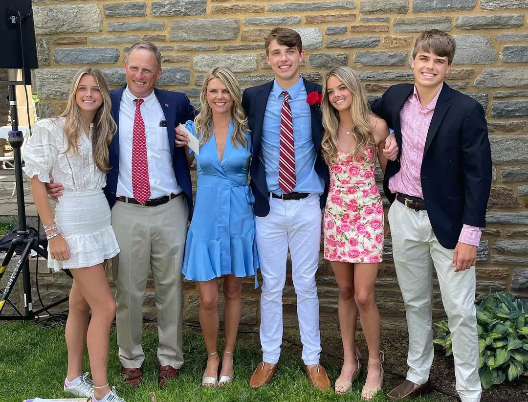 Stark with her kids and partner during a graduation ceremony in St. Andrew's School in May 2022 