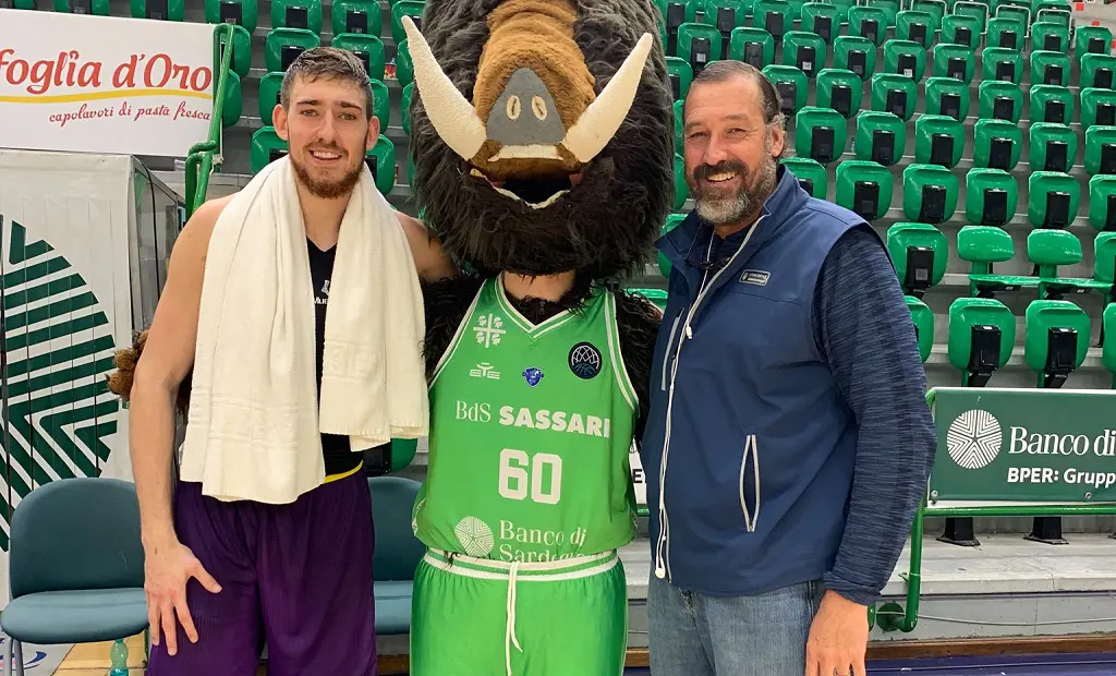 Tim supporting TJ Cline during his basketball match on January 29, 2020. 