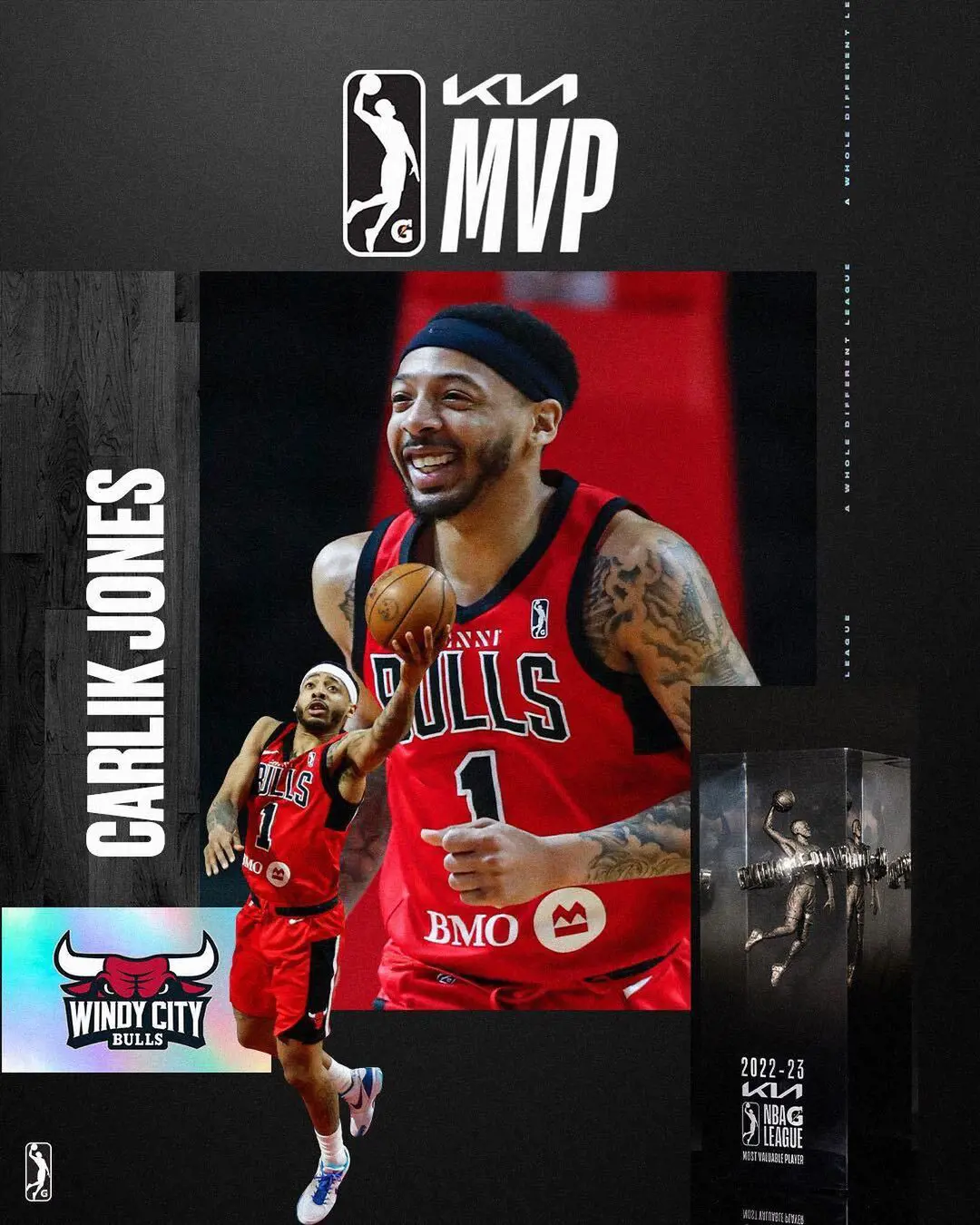 Carlik Jones has been named 2022-23 NBA G League Most Valuable Player