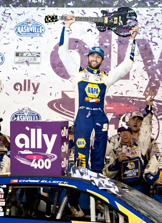 Chase Elliott relishing the triumph of the 2022 Ally 400.