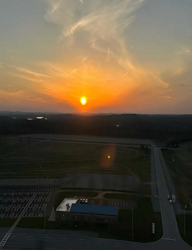 Sunset seen from Nashville racing track. 