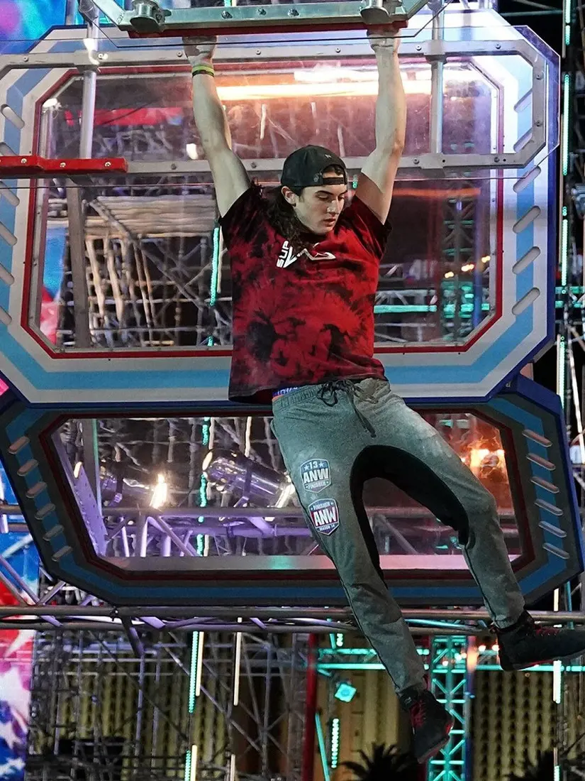 A competitor on the show performing his stunt.