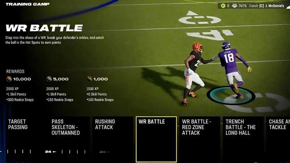 The Training Camp has to be the best new feature in Madden 24 among the other new additions