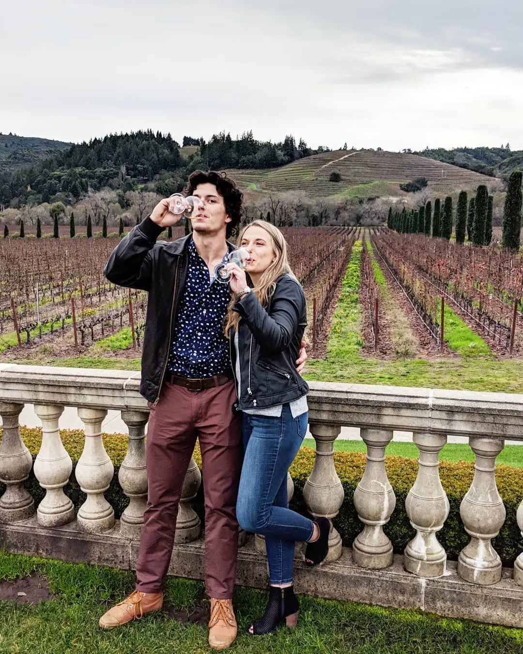 The Outmans tasting some wine in the Ferrari-Carano Vineyards & Winery in 2018.