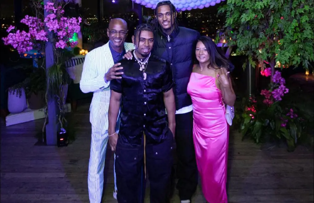 A June 2022 photo of the Clarkson clan including Jordan, brother and stepmother at a family function.