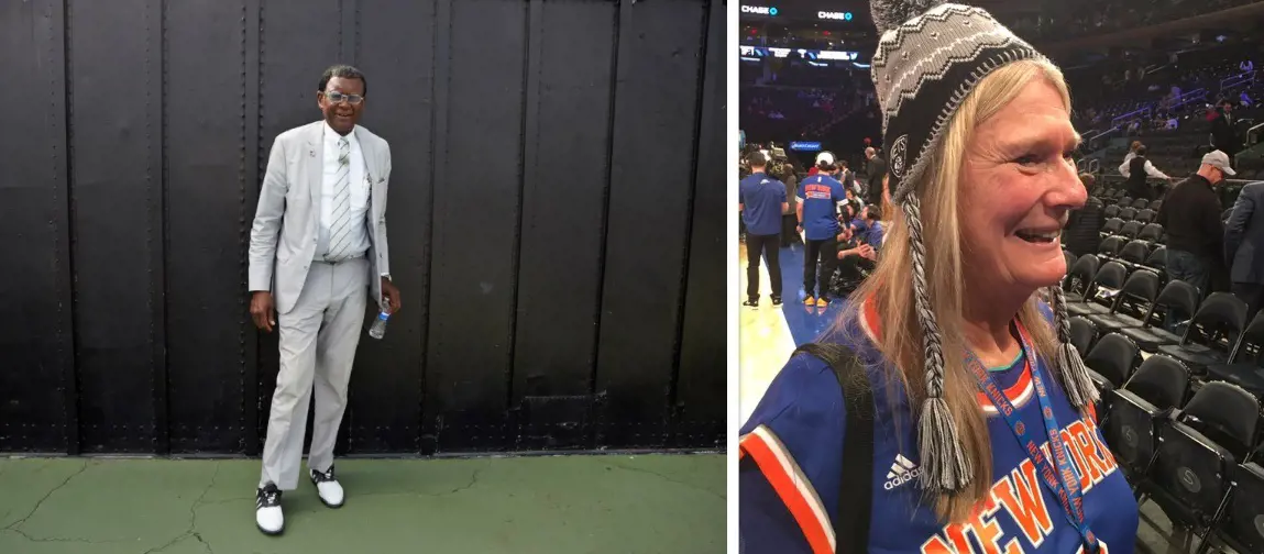 Heriberto captured by Ted Catanzaro (left photo). Deborah at Madison Square Garden in December 2015. (right photo)