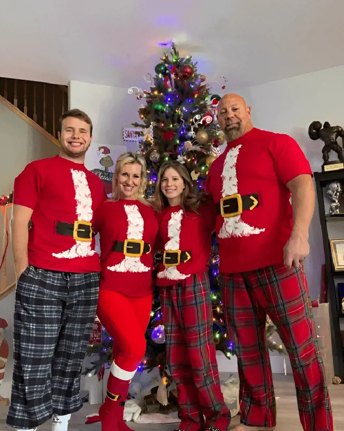 Nick (right) celebrating Christmas with his household members.