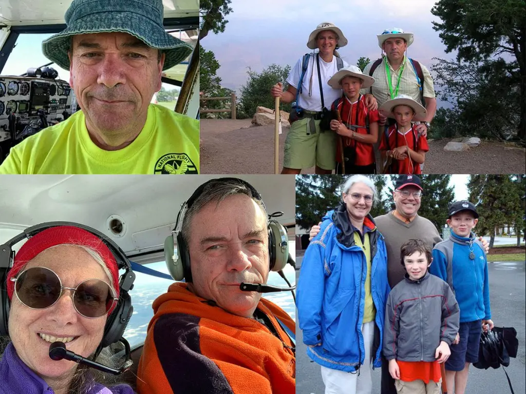 (Right Top) Will, Alexander, Robin and Geoffrey while hiking in Bright Angel Trail