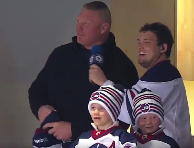 Lesnar with his kids Turk and Duke