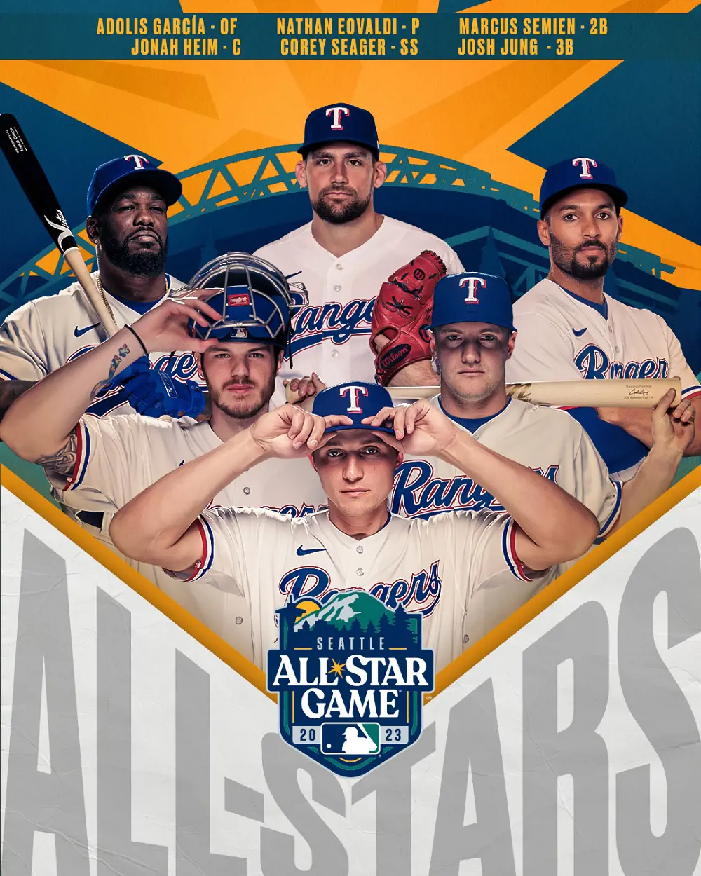 The 2023 edition of the All-Star Games will have six Rangers and four of them are starters