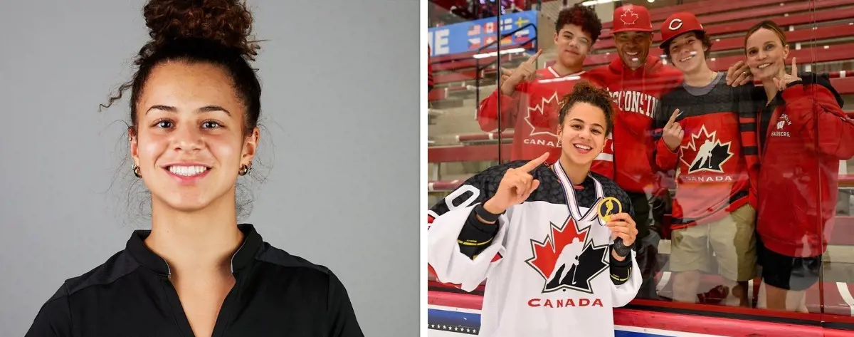 Jade after her win at the 2022 IIHF U18 Women’s World Championships in June 2022.