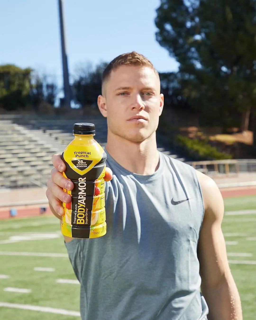 Christian promoting Body Armor drink on September 2022.