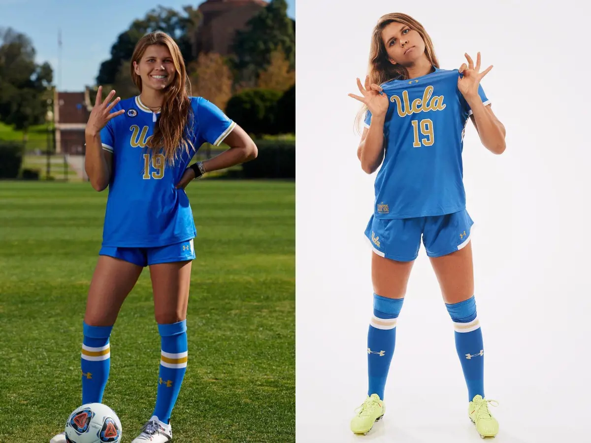 Jacey donning UCLA 19 number jersey in August 2018