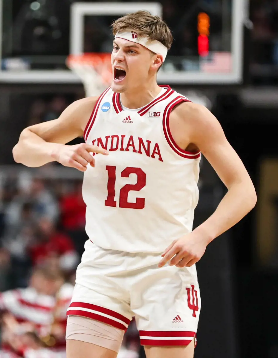 Miller Kopp celebrates during the March Madness in 2023.