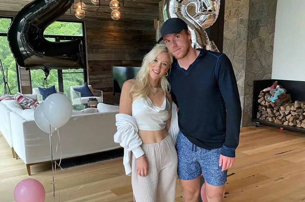 McDavid celebrating Lauren's birthday at their home on June 28, 2021