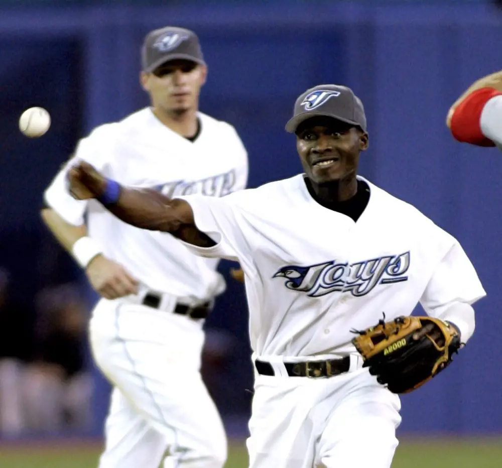 The four-time Gold Glove Award winner Orlando Hudson in action while he played for the Blue Jays