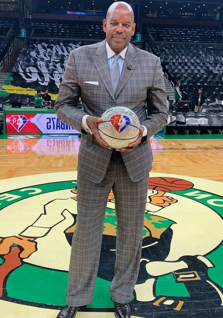 Cornbread at the TD Garden during NBA 75th Anniversary event.