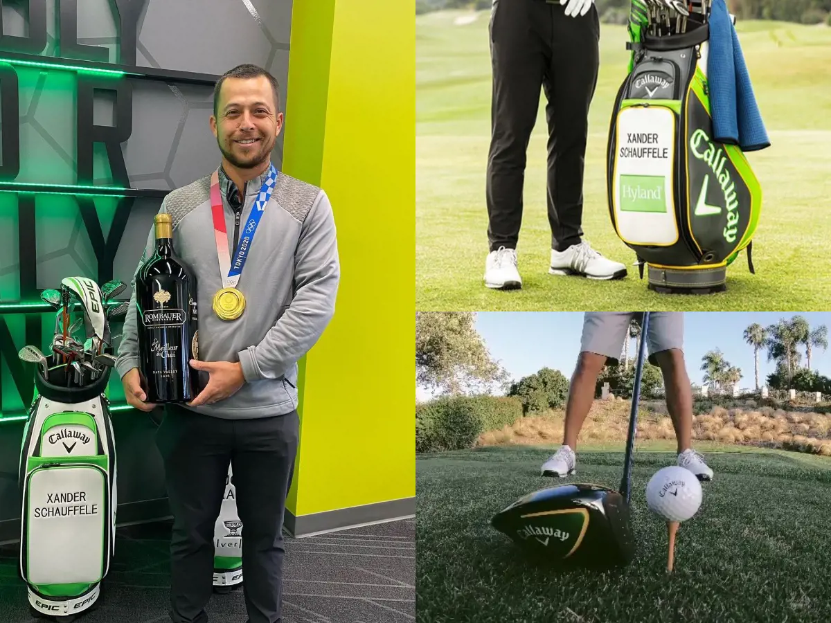 Xander Schauffele boasting his Callaway golf bag, ball and putter