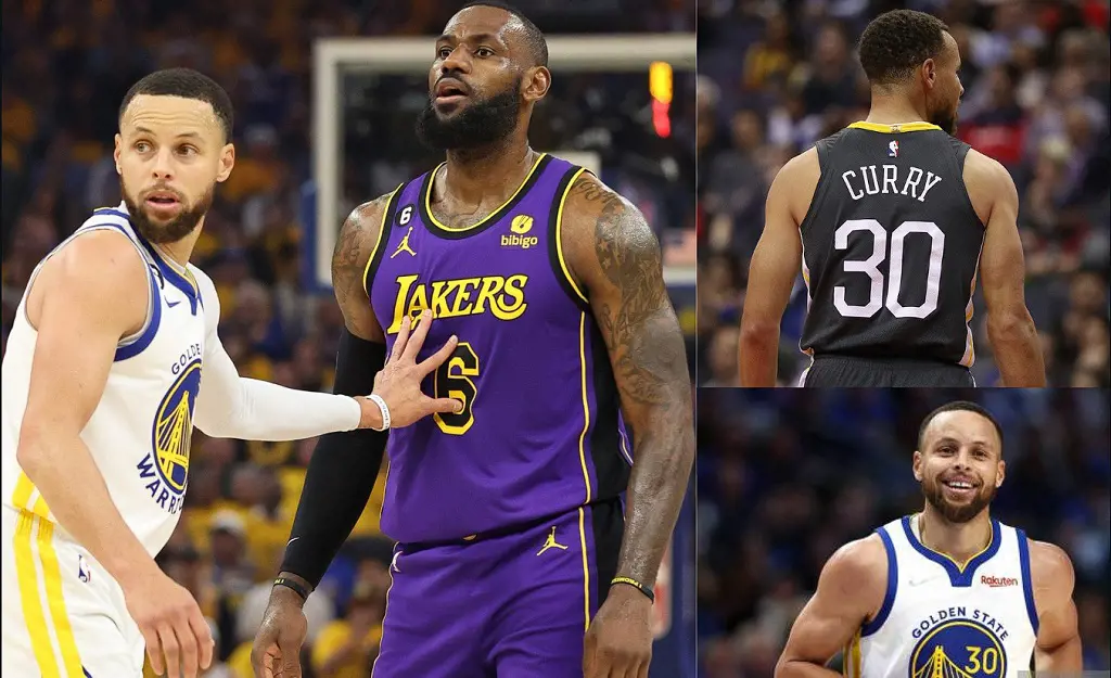 (Right) Stephen Curry during the 2022 NBA Playoffs Western Conference Finals at American Airlines Center on May 22, 2022 in Dallas, Texas