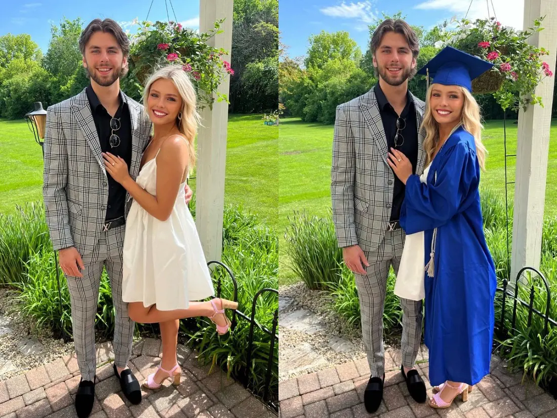 NCAA ice hockey star Fantilli attends Molly's high school graduation in May 2022