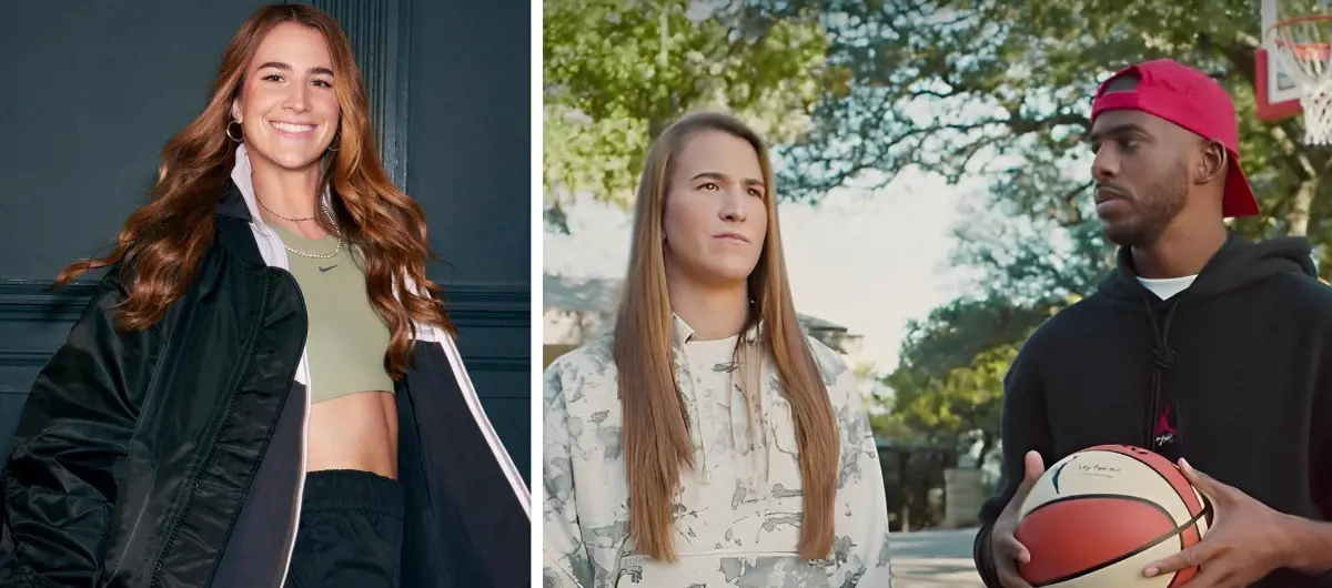 Sabrina and Chris (right photo) still from their State Farm commercial.