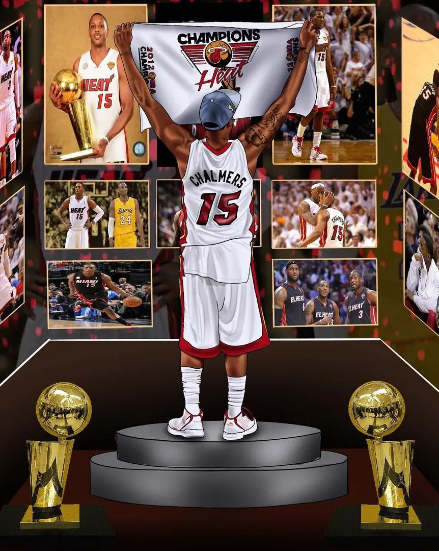 Miami Heat back to back NBA victory fan art