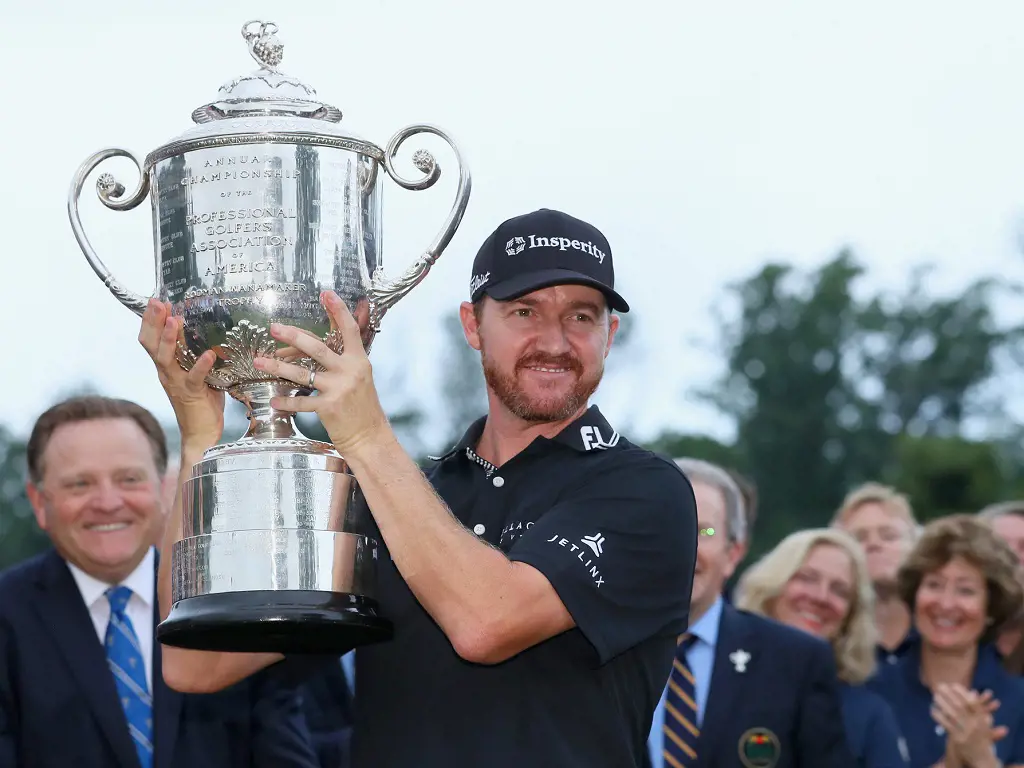 Walker holding the P.G.A. Championship with a bogey-free final round at Baltusrol Golf Club in Springfield