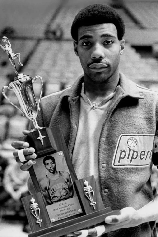 Connie named MVP of the inaugural ABA finals, leading the Pittsburgh Pipers.