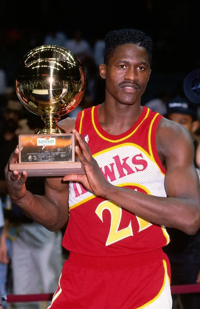 Dominique Wilkins after winning his second Slam Dunk Contest in 1990.