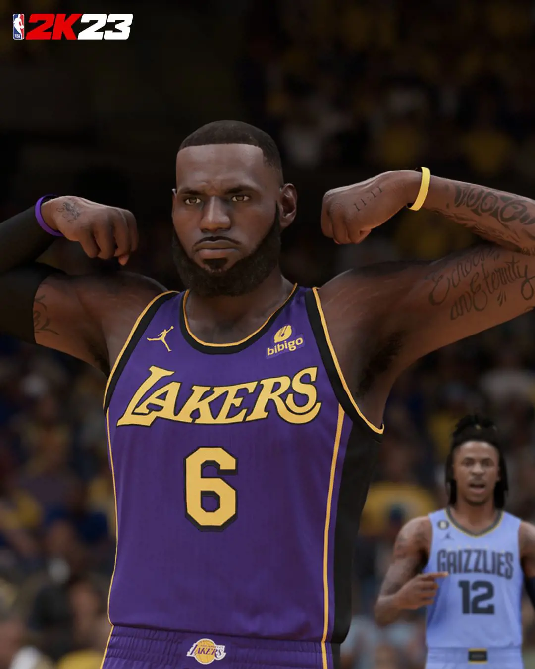 Lakers' star LeBron James face in NBA 2K23