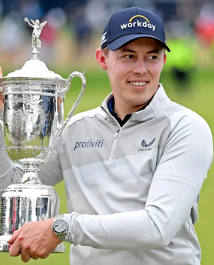 Matt lifts the 2022 US Open trophy, his first major championship.