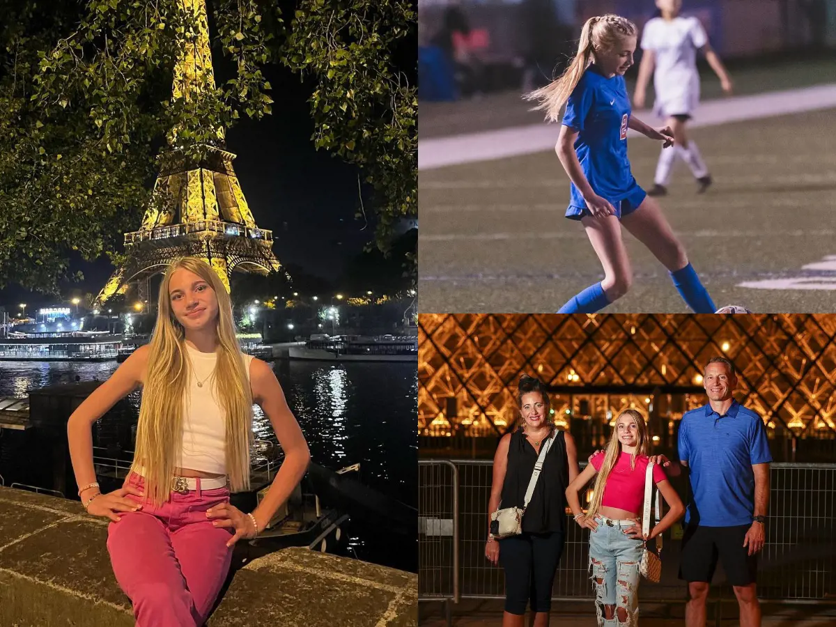 Jocie, an amateur soccer player for the American Christian Academy, visits Paris, France in August 2022